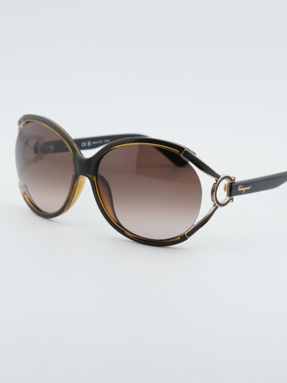 Salvatore Ferragamo SF600S 220 Sunglasses Brown Oval Frame, Brown Lenses